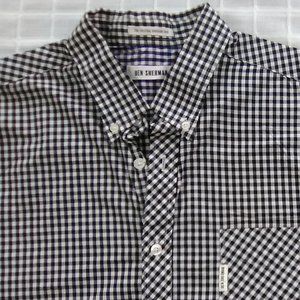 Ben Sherman XL Short Sleeve Blk/Wht Gingham Shirt